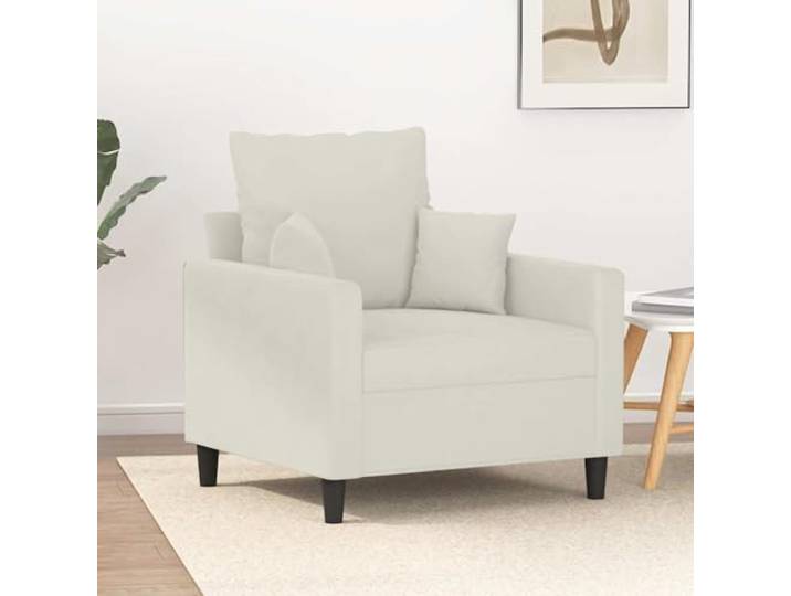 HEFZGDB Sessel Creme 60 cm Samt Moderner Velours Sitzmöbel mit Metallgestell und Polsterung für Wohnzimmer Komfort