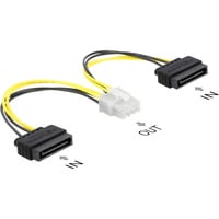 Stromkabel 2 x SATA 15 Pin Stecker zu 8 Pin EPS, Stromversorgung mehrfarbig