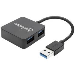 Manhattan 162296 USB-Hub 4 Port USB-A USB 3.0 5 GBit/s Schwarz Manhattan USB-A 4-Port Hub, 4x USB-A Ports, 5 Gbps (USB 3.2 Gen1 aka USB 3.0)