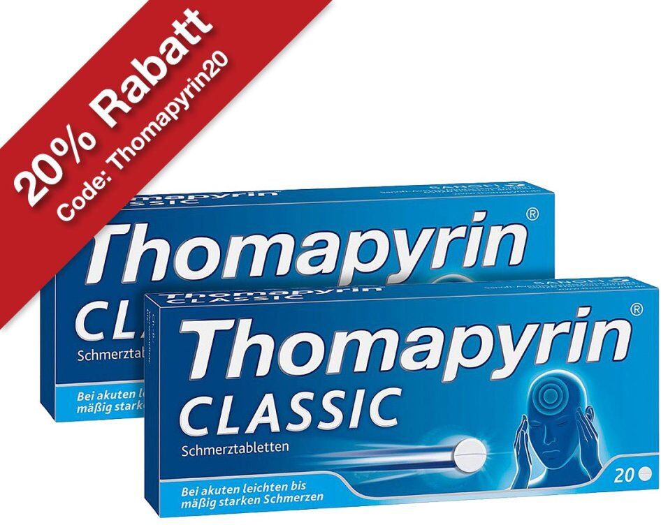 Thomapyrin CLASSIC Schmerztabletten bei Kopfschmerzen Doppelpack
