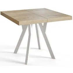 QUADRATISCHER Esstisch ausziehbar – Moderner Wohnzimmertisch und Küchentisch – Tisch mit Holzbeinen, Durchmesser 110 - 210 cm - Farbe Halifax