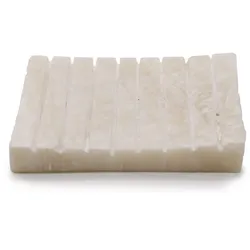 White Onxy Ridged Soap Dish