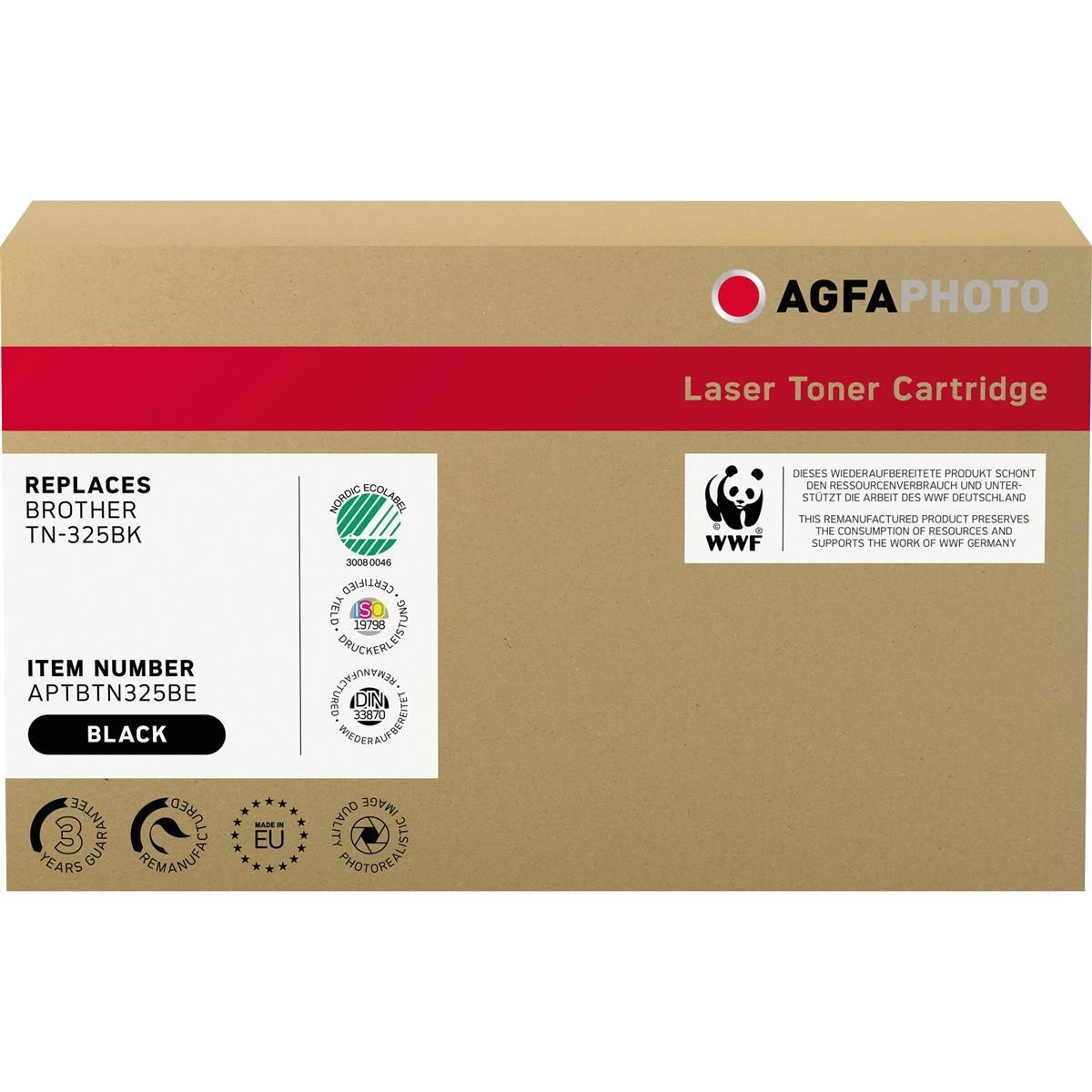 AgfaPhoto tonercartridge APTBTN325BE compatibel met Brother TN-325BK, zwart