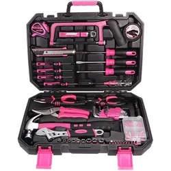 Sixtol, Werkzeugkoffer, Home Pink 128 (128 Teile)
