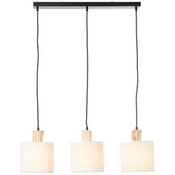 BRILLIANT Lampe, Pia Pendelleuchte 3flg Balken schwarz/natur, 3x A60, E27, 40W, Holz aus nachhaltiger Waldwirtschaft (FSC)