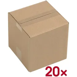 Quali Well 20 Versandkartons würfelförmig 1.5 Liter 114/114/114 mm braun, 12x12.6x12 cm