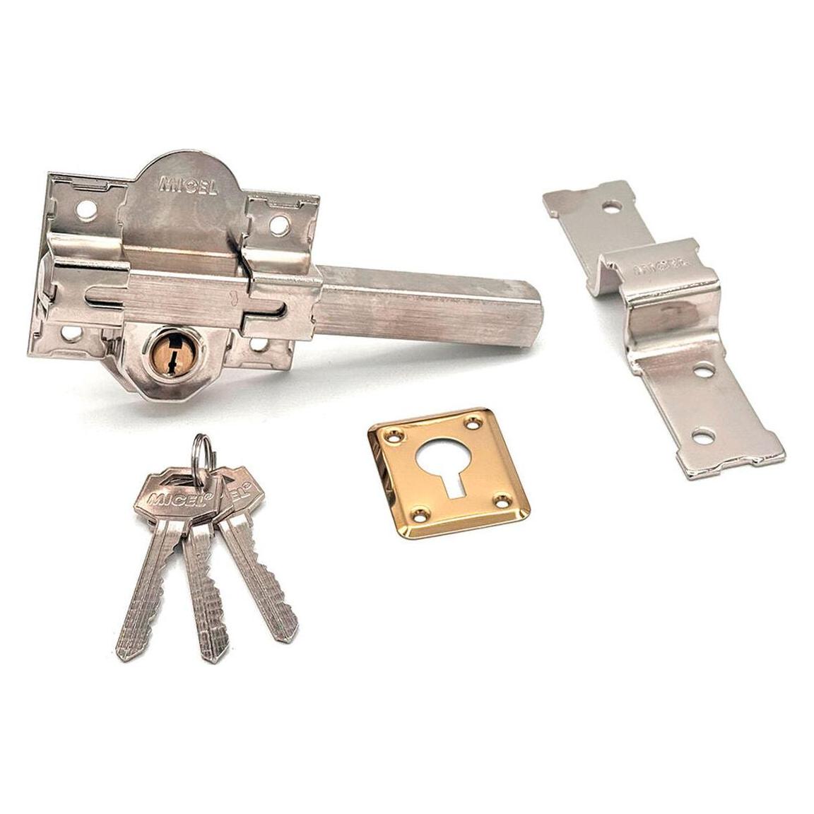 Micel Sicherheitsschloss crr09 86l/50 Stahl Nickel 50 mm obenauf legen (Einsteckschloss) (63027228)
