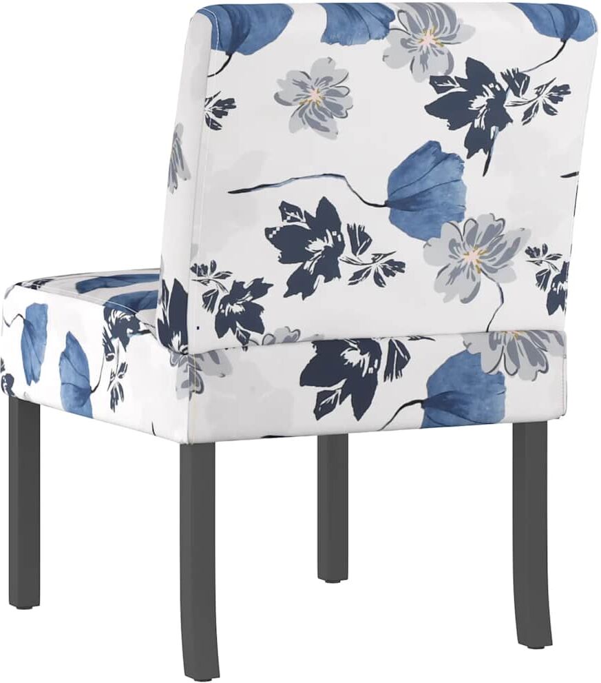 vidaXL Fauteuil sans accoudoirs bleu tissu avec fleurs