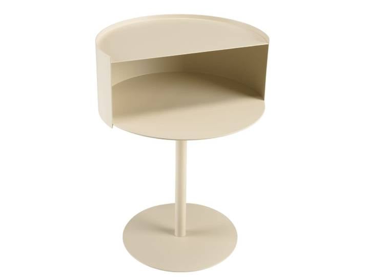 Table d'appoint ronde en acier beige d35