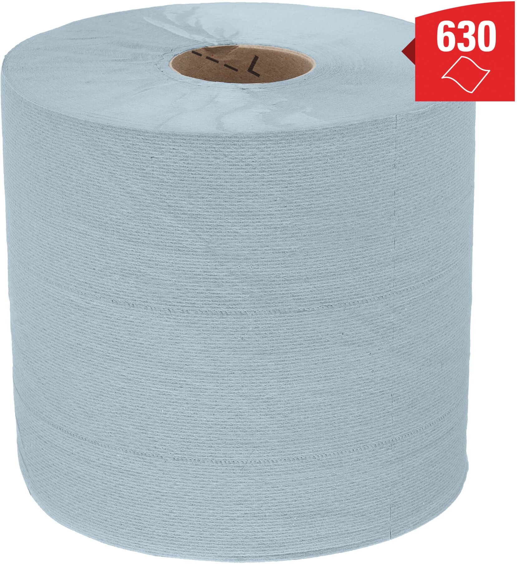 WypAll Papierwischtücher für Lebensmittel & Hygiene, 6 Rollen x 630 Wischtücher, 1-lagig, blau (7494)
