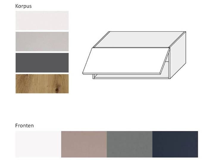 Feldmann-Wohnen Klapphängeschrank Bonn BO-W4B/90-AV Küchenschrank mit Klappe 90cm Farbe wählbar