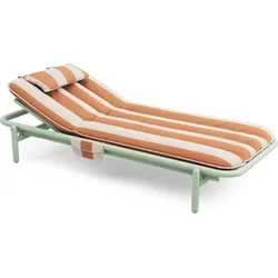 Sunbun Mist Green Gartenliege, gestreift orange-beige
