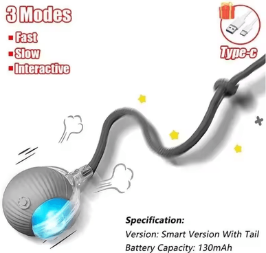 Inspire Picks Interactive Hanging Bird Cat Toy With Catnip And Sound Effects grey Tail Ball