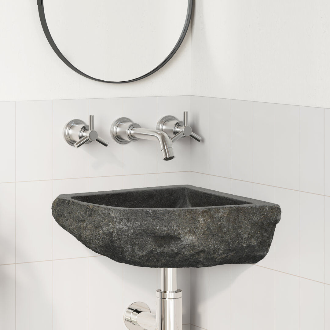 Lily Manor 37mm L x 37mm W Grey River Stone Specialty Sink Grey 37mm W