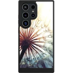 Nivocase Hülle für Samsung Galaxy S24 Ultra Handyhülle NIVOcore Case Schwarz Blumen Fotografie Pusteblume (Samsung Galaxy S24 Ultra), Smartphone Hülle, Schwarz