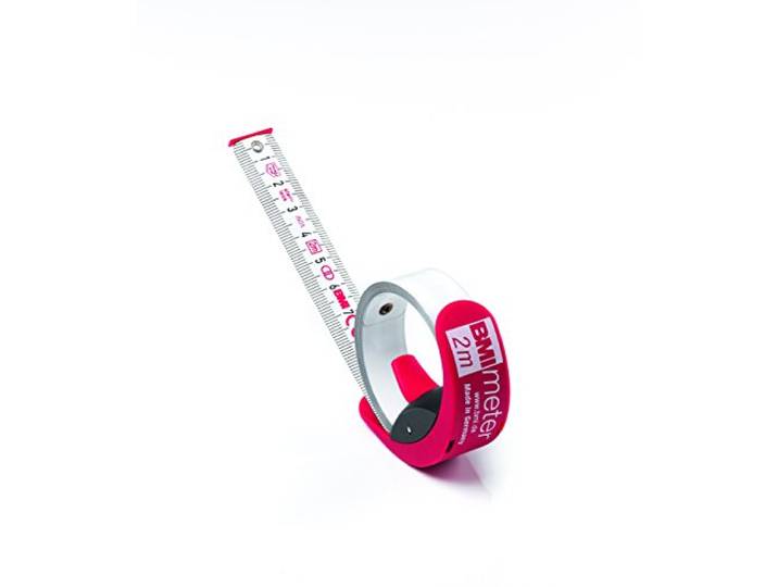 BMI 429241021 zakbandmaat MET, lengte 2 m, wit gelakte band, roestvrij, zonder behuizing, meetlint voor professionals