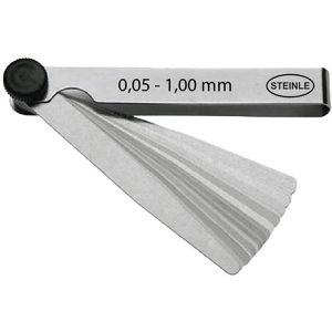 STEINLE Fühlerlehre 41010040, aus Federstahl, konisch, 0,05 bis 1 mm Messbereich, 20 Blatt