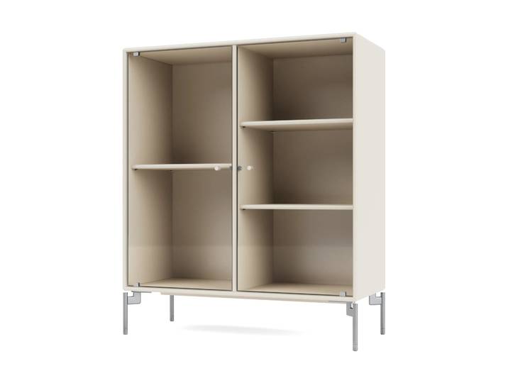 Montana Ripple II Vitrinenschrank 69,6x82,2x30 cm Oat-Beine chrome