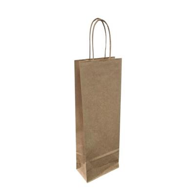 Pack4Food24 300 Flaschentragetaschen Geschenktüten für (Wein)Flaschen 14+8x39cm Papier braun gerippt 110g/m²