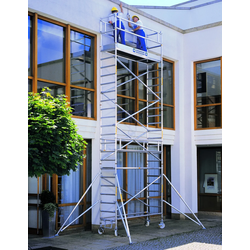 MUNK Aluminium-Rollgerüst mit Ausleger 1,80x0,75m Plattform 11,51m AH