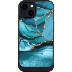 Nivocase Hülle für Apple iPhone 14 Handyhülle NIVOcore Case Schwarz Edelstein Glitzer Look Marmor (Apple iPhone 14), Smartphone Hülle, Schwarz