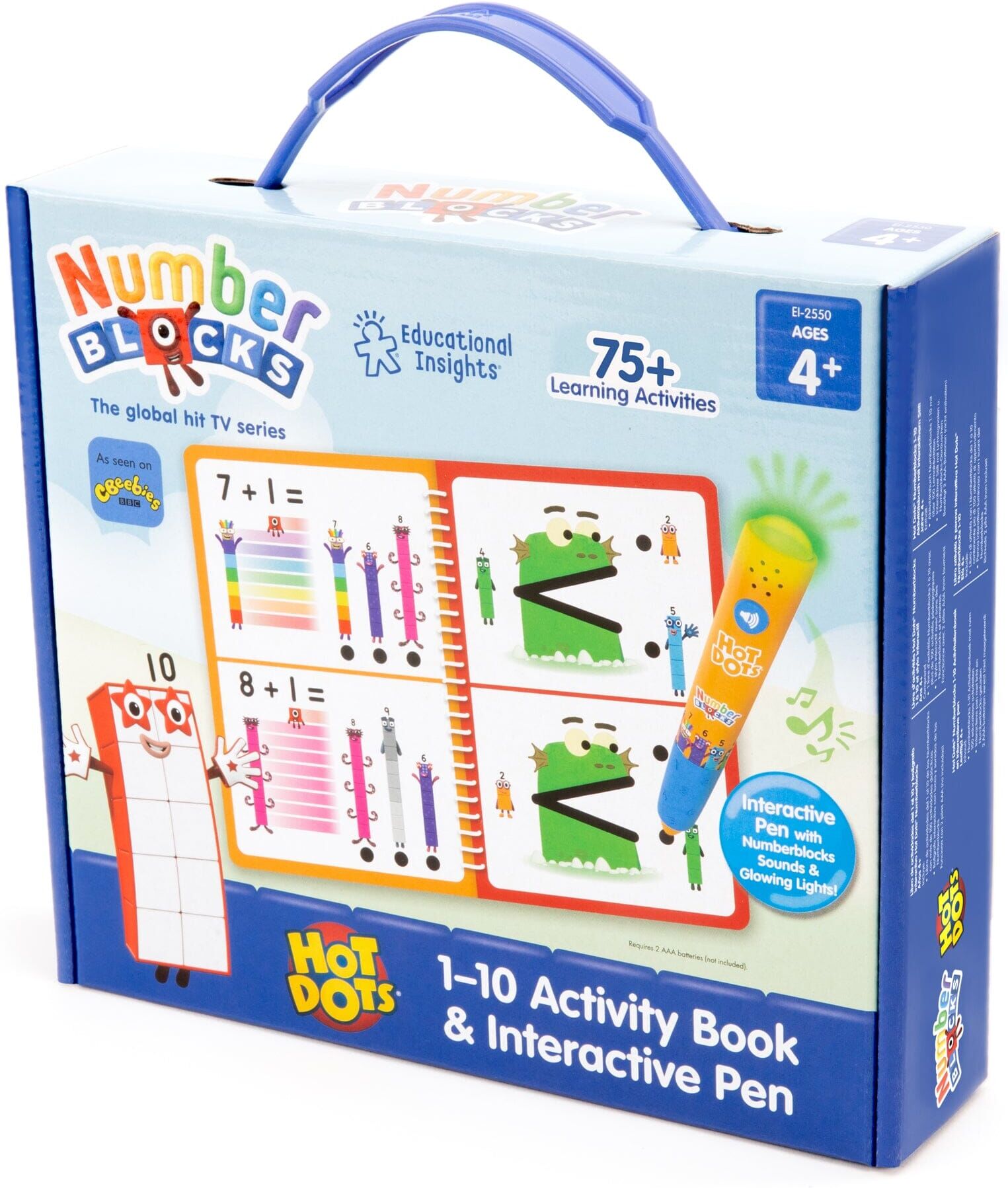 Learning Resources Hot Dots Numberblocks 1–10 Activity Book & Interactive Pen, Over 75 Activities Included - Age 4+ - Educational Toy Learning Resources