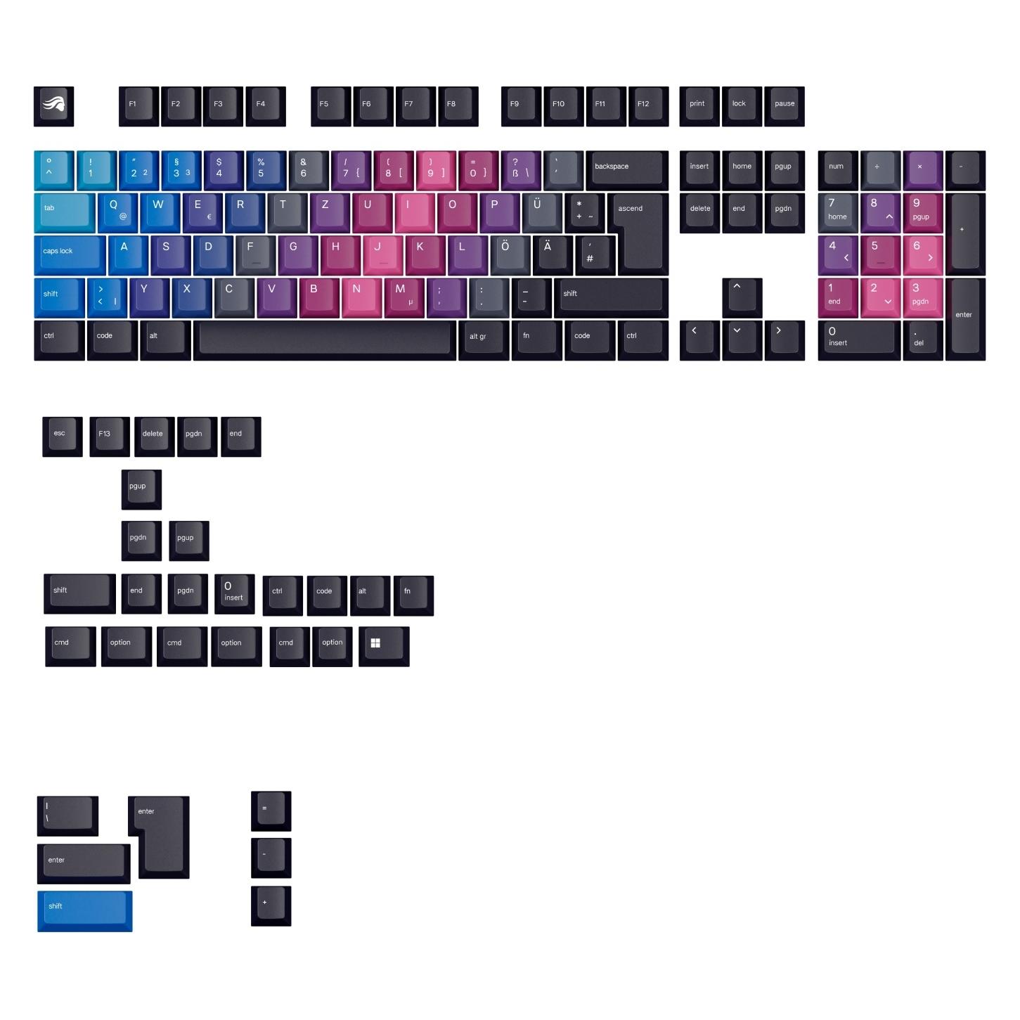 Glorious PC Gaming Race Glorious GPBT Gradient Keycaps - Afterparty - DE Qwertz (58265554)