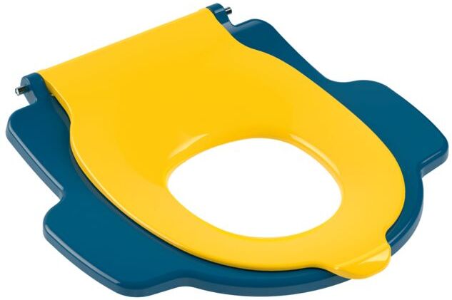 Villeroy und Boch O.novo kids WC-Sitz 8M11619B ohne Deckel, für Kinder, Scharniere Edelstahl, Ocean Blue/Sunshine Yellow