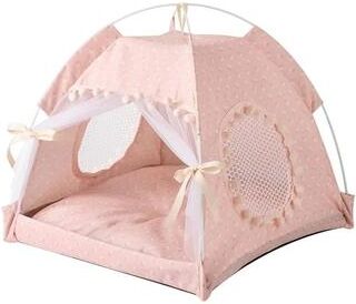 Uplifted Finds Pet Dog Tent House Floral Print Indoor Folding Kennel For Small Pets l pink