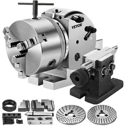 VEVOR Teilungskopf Indexierplatte BS-0, Trennplatte aus Gusseisen, Teilungskopf, ideal für vertikale/horizontale Fräsmaschinen, Drehtische, kreisförmige Schneid- und Bohrarbeiten