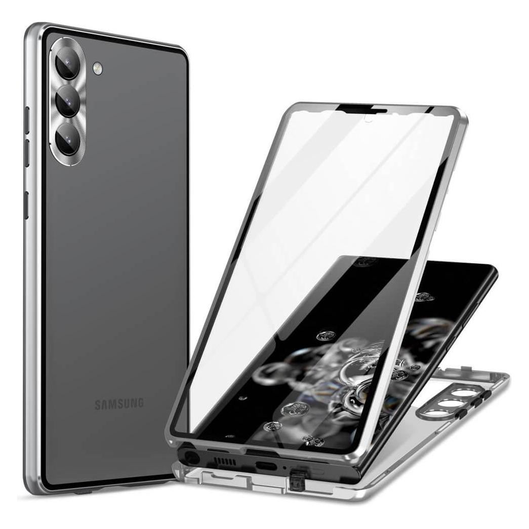Cover-Discount Magnetische Schutzhülle mit Panzerglas silber (Samsung Galaxy S24) (660172114C)