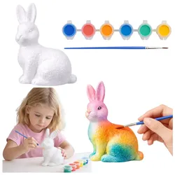 Kit zum Bemalen von Styropordekorationen mit Hasenpinsel