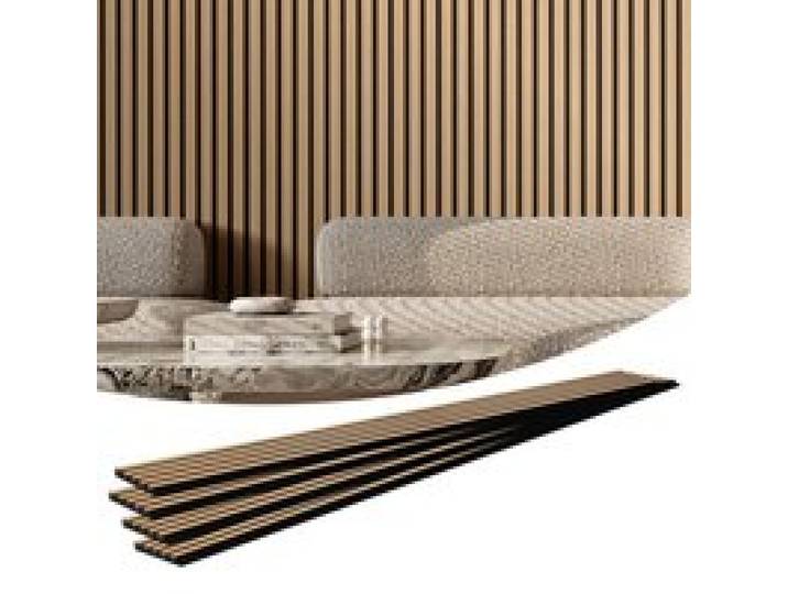 VEVOR Panneaux acoustiques à lattes en bois 2400 x 200 mm lamelles acoustiques en MDF pour mur intérieur moderne, panneaux muraux en faux bois pour décoration élégante, réduction du bruit, chêne clair