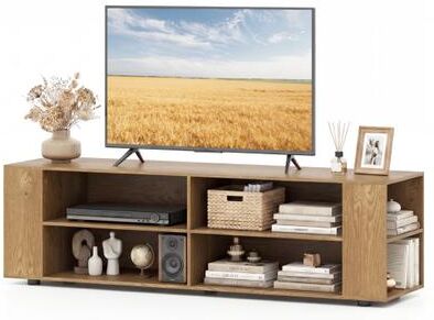 Costway TV Stand Modern Wood Storage Console Entertainment Center-Natural