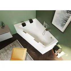 RIHO Doppio Badewanne, asymmetrisch, PlugPlay-Variante, 2-Sitzer, 180x130x62cm, 315 Liter, weiß, B033010005, Ausführung: Version rechts