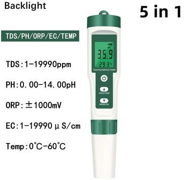 Uplift Picks 3 in 1 To 7 in 1 Digital Water Quality Monitor For Aquariums 5 In 1