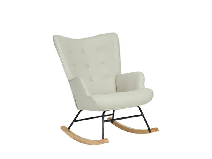 Fauteuil à bascule polyester beige 91x68x85cm