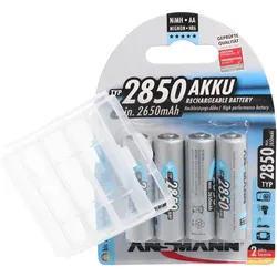 Ansmann NiMH 1,2V AA 2850mAh Photo Akku 5030862 inkluisve AccuSafe Akkubox (4 Stk., AA, 2850 mAh), Batterien + Akkus