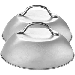 Intirilife, Grillbesteck, 2x Edelstahl Schmelzkuppel Schmelzglocke in Silber