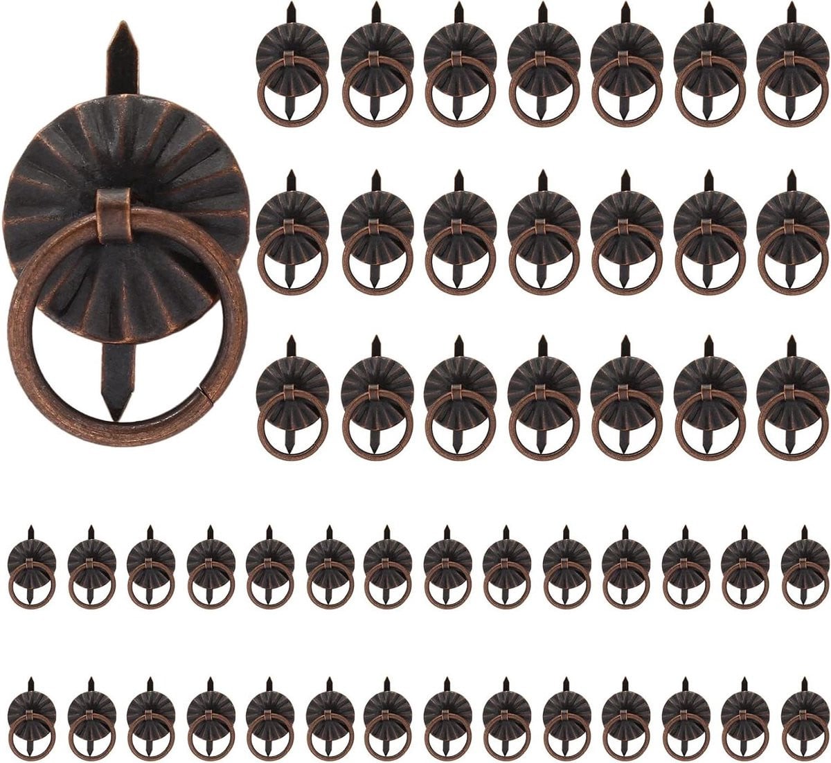 Mini Trekgrepen Rood Brons - Ringhandgrepen voor Meubels - 19 mm OD