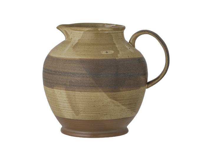 Pichet en grès marron, avec anse, émaillé main, design japonais -