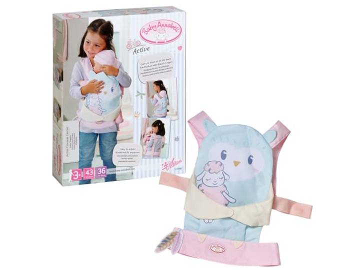 Baby Annabell Active Tragesitz, Puppentrage mit verstellbarem Gurtsystem für Verschiedene Kindergrößen, 710463 Zapf Creation