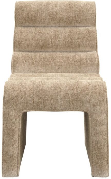 Maddy Beige Velvet Chenille Upholstered Dining Chair