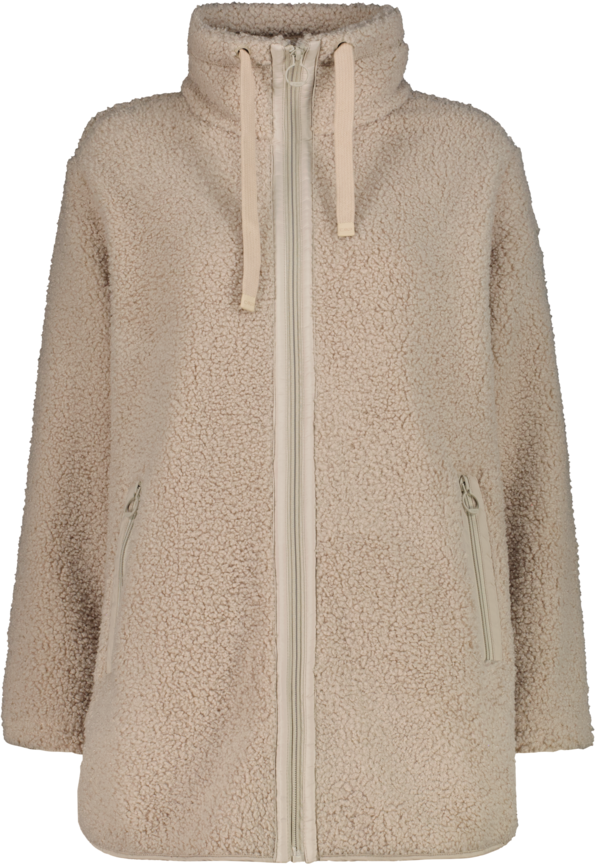 Fleecejacke CMP "WOMAN LONG JACKET", Damen, Gr. 44, beige (kaki), Fleece, Obermaterial: 100% Polyester, Jacken Fleecejacke, lange Jackenform, aus Polyester, auch in grossen Grössen kaki 44