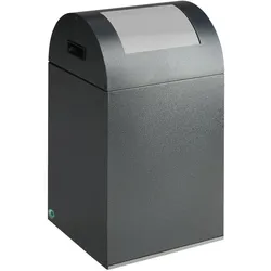 VAR Selbstlöschende Wertstoffsammler, 43l, 320x600x320mm, antiksilber, Klappe silber, Abfalleimer, Silber