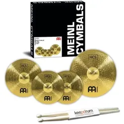 Meinl HCS141620 HCS Becken-Set mit Drumsticks (16", Becken, Crash, Ride), Becken