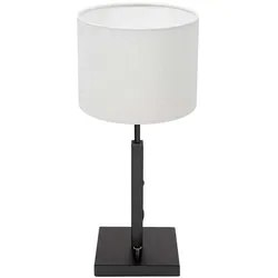 Tischleuchte Beistelllampe Schreibtischlampe Metall Stoff Drehschalter Weiß