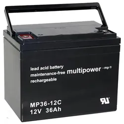 Blei-Akku Multipower MP36-12C, M6 Schraubanschluss, 12 Volt, 36 Ah