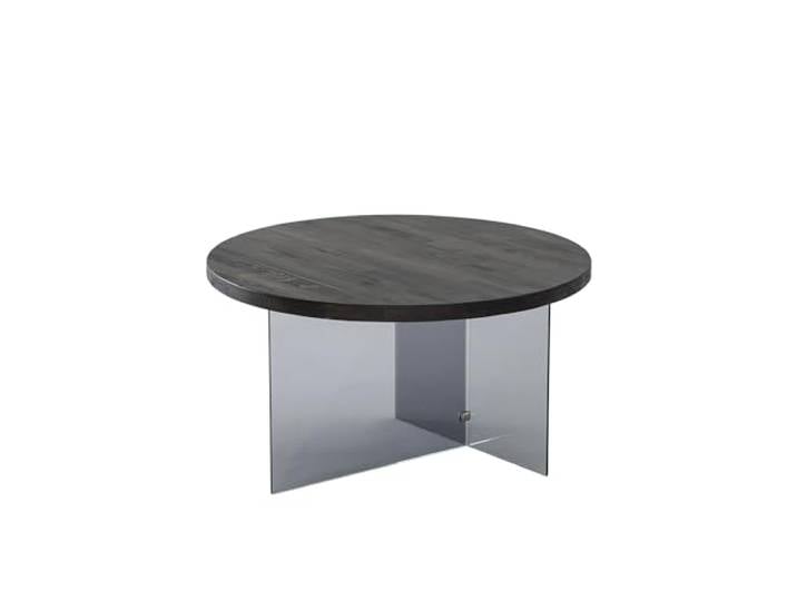 Hanah Home Moderner Couchtisch, 70 cm, 100% gehärtetes Glas & MDF-Gestell, Anthrazit & Dunkelgrau Industriedesign, stilvoll & langlebig