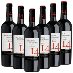 Cantolio Vini Primitivo Negroamaro Puglia IGT "14" Contessa Marina Italien  halbtrocken - 6er Karton